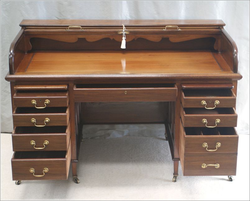 4011 Antique Walnut Roll Top Desk (6)